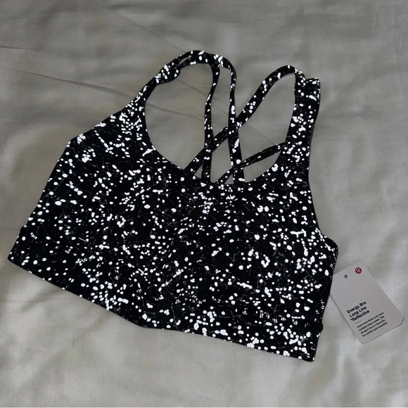 ๐๐ค Lululemon Energy Reflective Long Line Bra Crinkle Dust Alpine White Multi - Picture 3 of 11